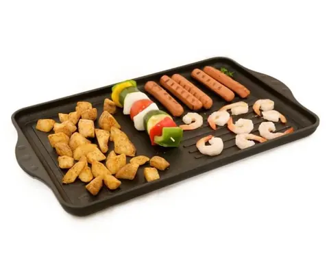 Titanium LARGE Burner GRILL PAN 43X28X2 Half Ridges:Half Flat Picture