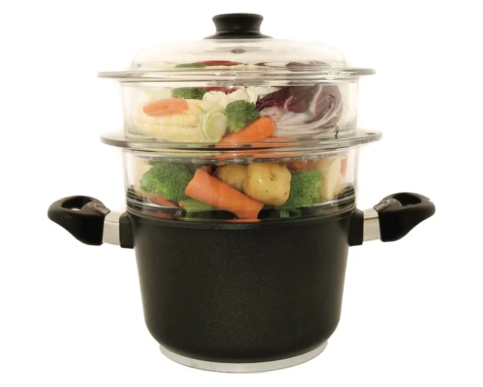Titanium Soup Pots 20cm 3.0 Litres with 2 Steamers Picture