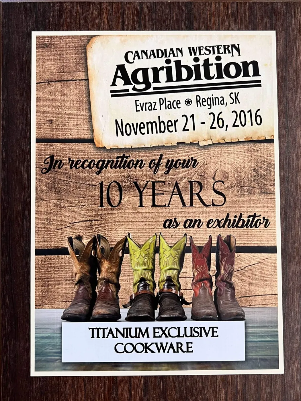 Canadian Western Agribition, Regina — ten years as an exhibitor, 2016.