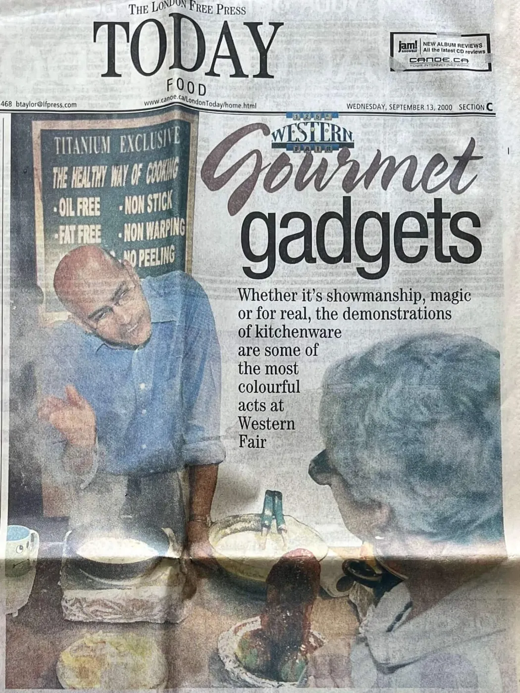 The London Free Press, September 2000 — “Gourmet gadgets” at the Western Fair.